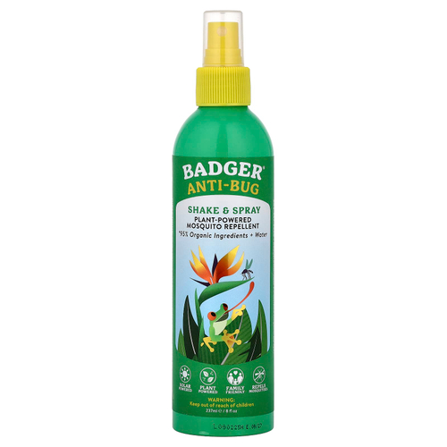 Badger, Anti-Bug, средство от комаров на растительной основе, 237 мл (8 жидк. унций)