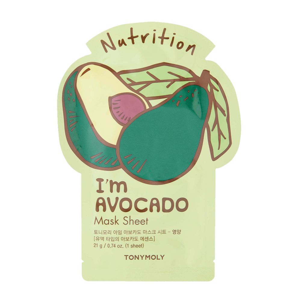 Tony Moly Маска для лица с авокадо - I&#39;m real avocado mask sheet, 21г