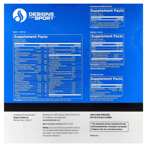 Designs For Health, Designs For Sport®, мультивитаминная добавка для ежедневного применения, 30 пакетиков
