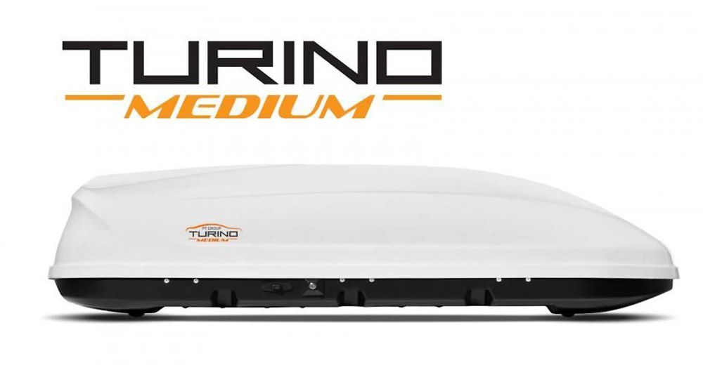 Автобокс на крышу Белый Turino Medium (460 л) 191х79х46 аэродинамический