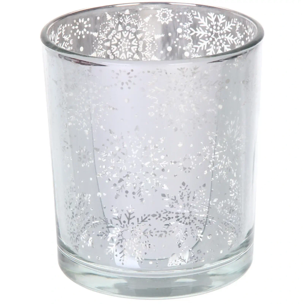 Подсвечник «Снегопад» 8,5*10 см, Серебро