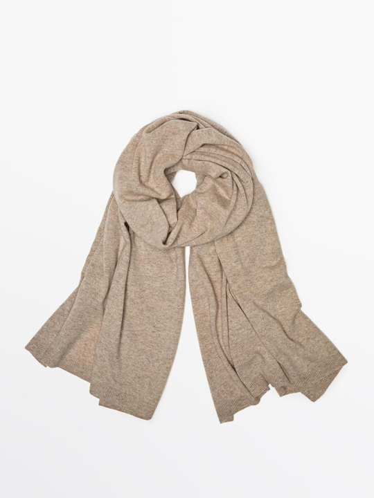 Massimo Dutti Шарф из тонкой смесовой шерсти, песочный