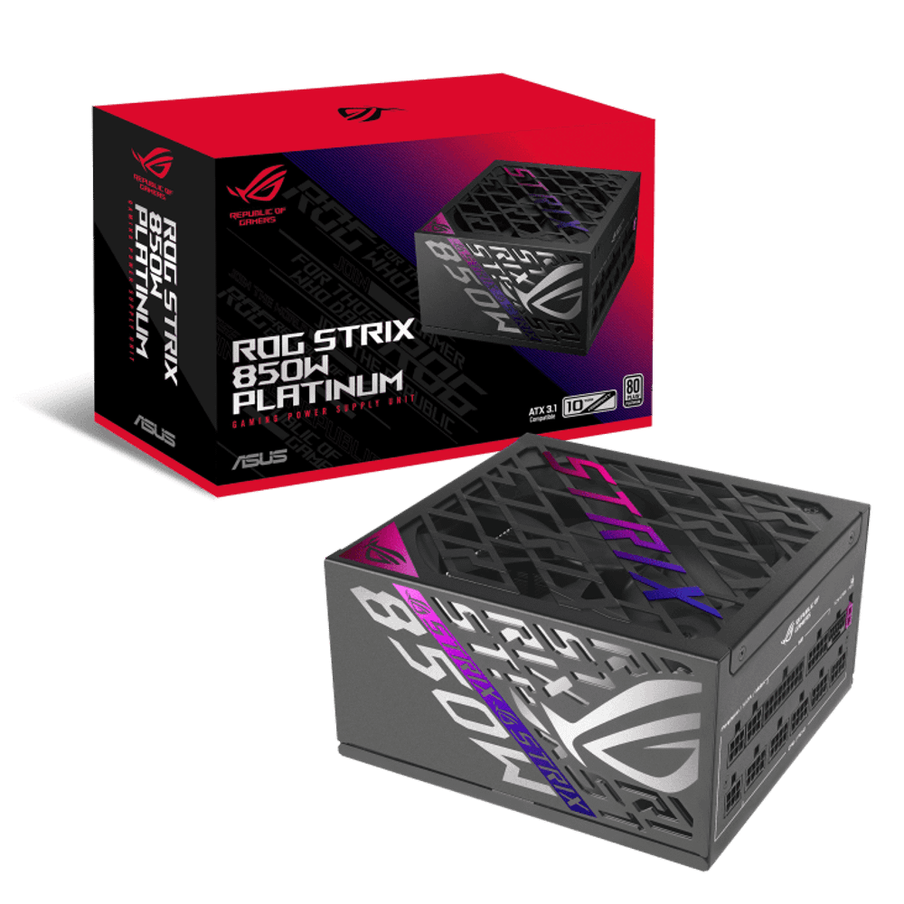 Блок питания ASUS  850W, ROG Strix 850W Platinum, Full Modular, 80+ PLATINUM, ROG-STRIX-850P-GAMING