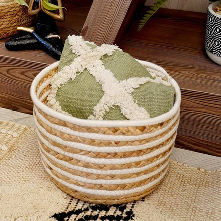 Корзина для хранения "Эквадор", Д230 Ш230 В170, натуральный, белый UC-244