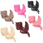 Заколка - краб для волос «AKS - SALVATORE», микс 6 цветов, цветок, 12*5,5см