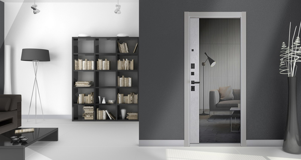 Стальная дверь  "Беркут" с зеркалом