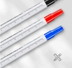 Маркер строительный разметочный с длинным наконечником двухсторонний 3 шт (черный, красный, синий)