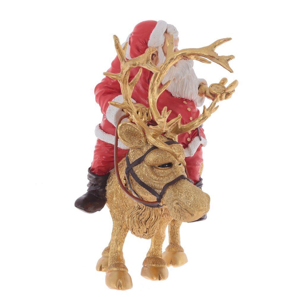 GAEM Фигурка декоративная "Дед Мороз на олене", L22 W15 H24 см
