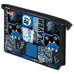 Папка для тетрадей ПИФАГОР А4, 1 отделение, картон/пластик, на молнии, "Press play", 272128