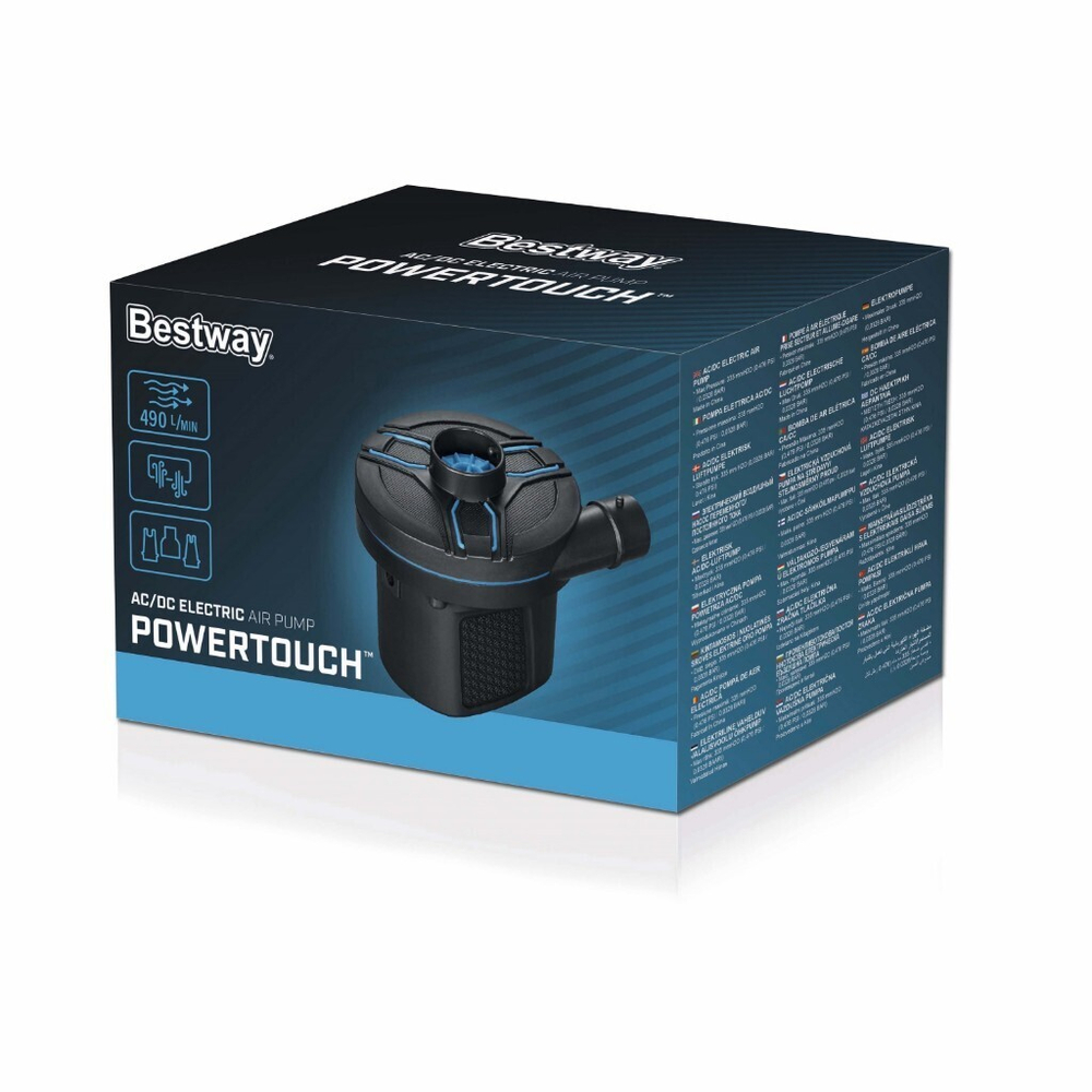 Насос воздушный электр, 12 В, 3 насадки, 12 В постоянного тока, Bestway, 62255