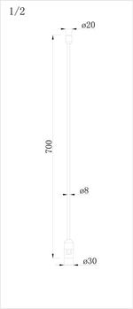 Стойка с одиночным фиксатором, D30xH700 мм, темная бронза