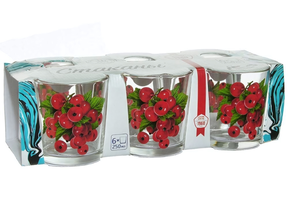 Набор стаканов "Красная смородина" 6шт 250мл (низкие)