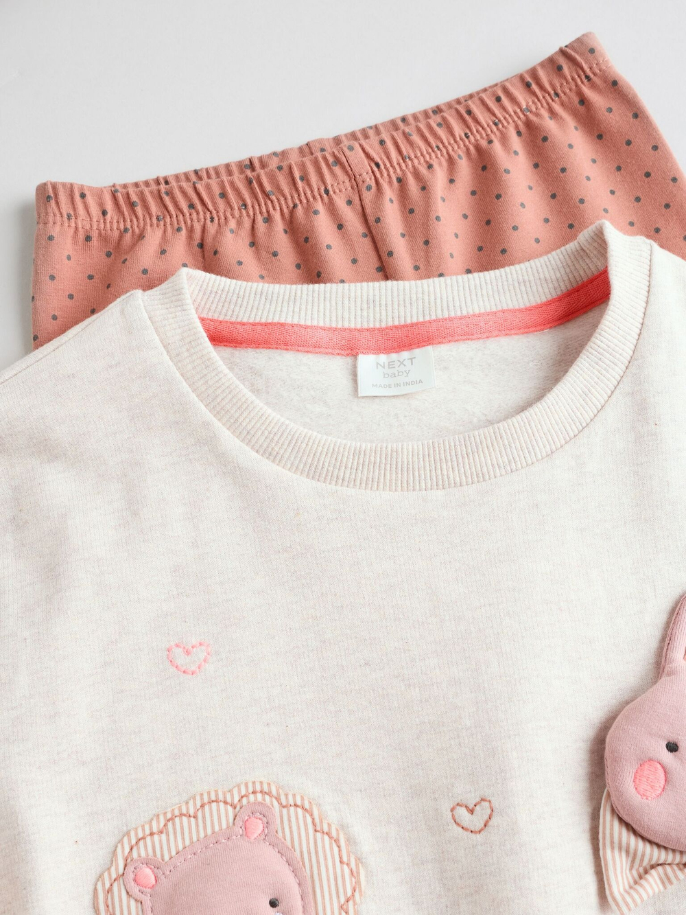 Толстовка и легинсы в комплекте для малышей Next E66-467, Молочный, Светло-коричневый