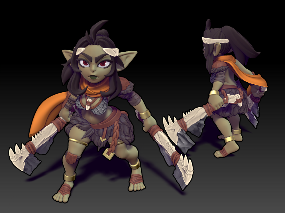 Миниатюры Девушки гоблины 32мм 75мм 100мм goblin girl