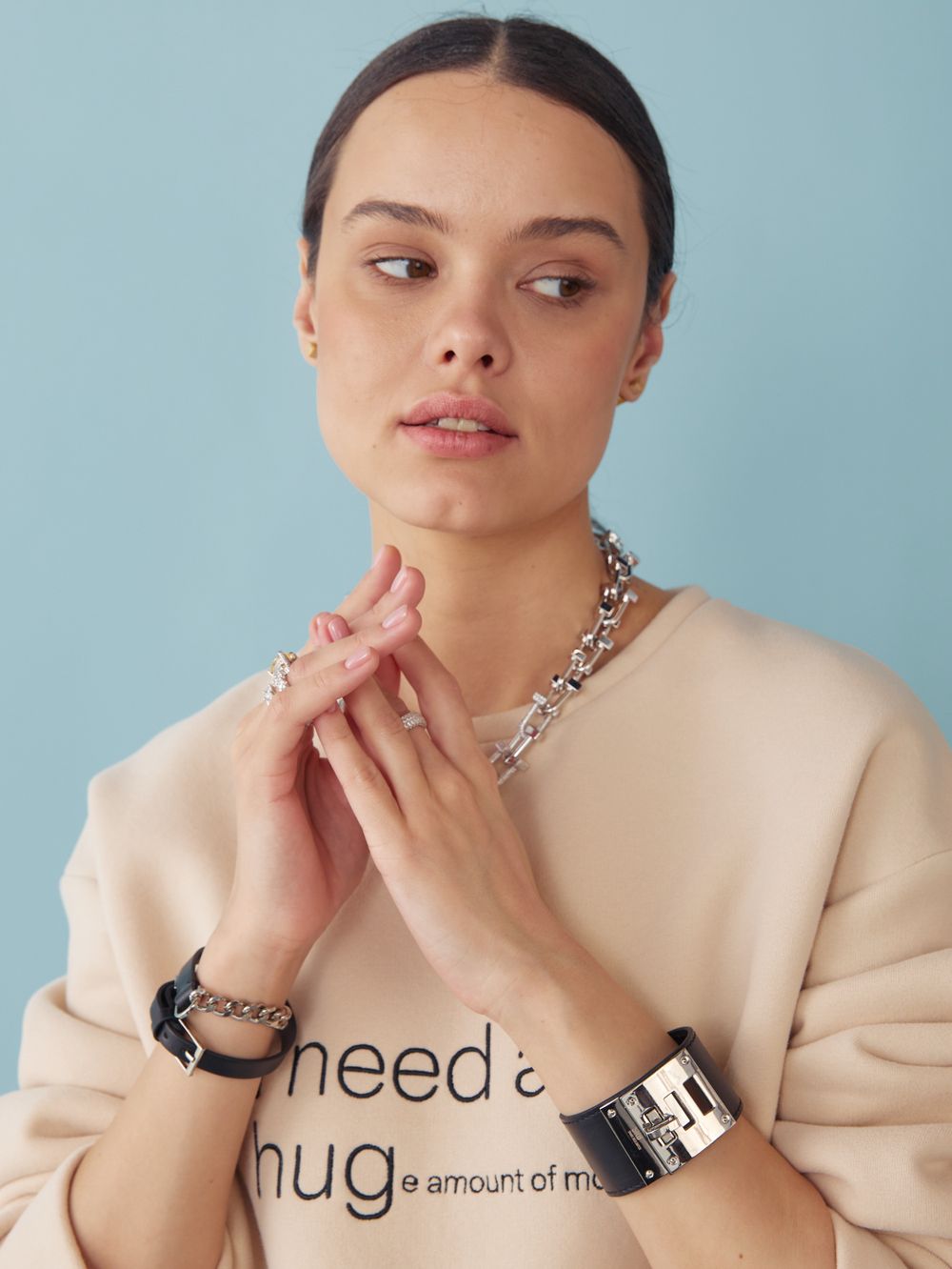 СВИТШОТ HUGE AMOUNT PASTEL BEIGE