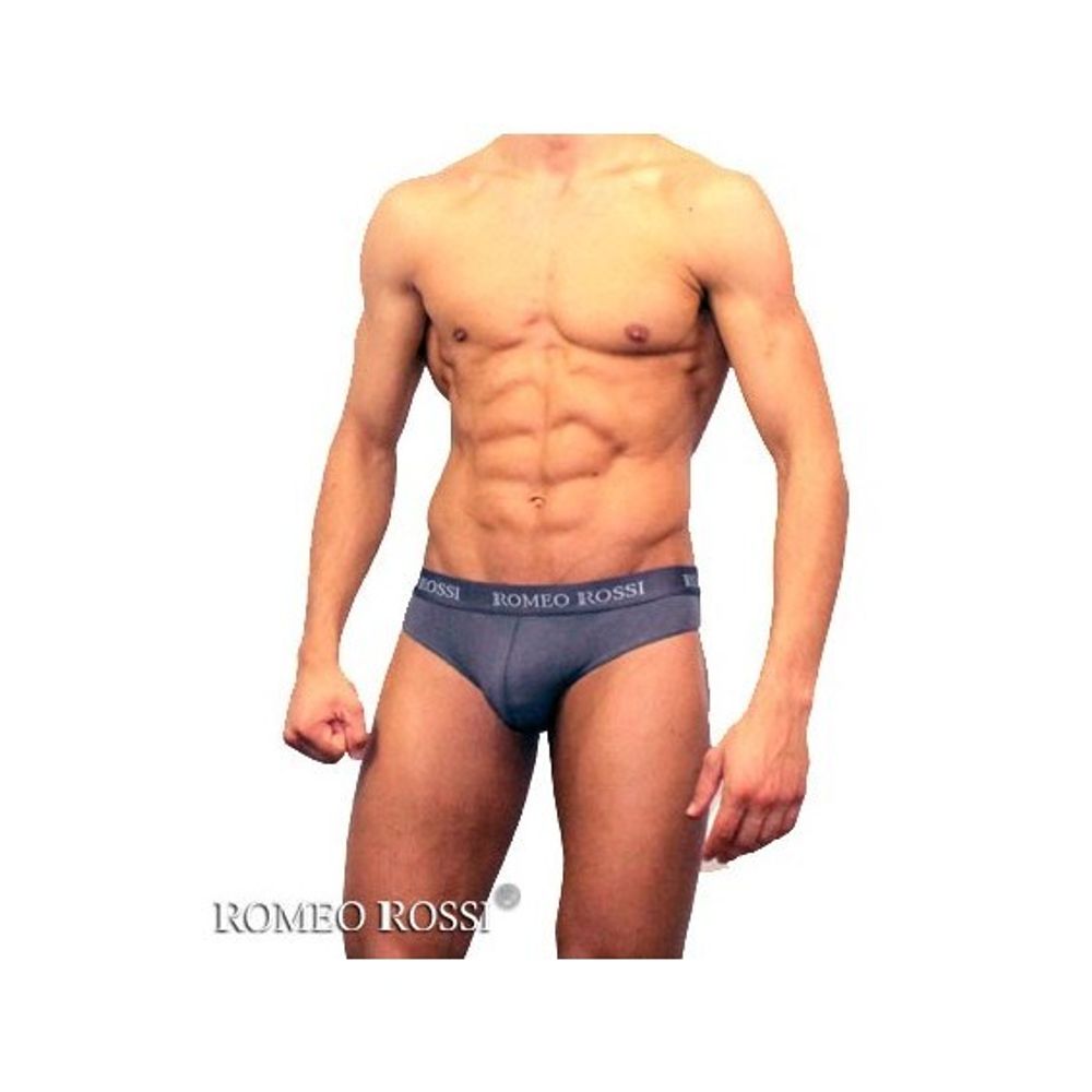 Мужские трусы стринги c резинкой Romeo Rossi темно-серые RR1006-04