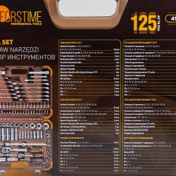 Набор инструментов в пластиковом кейсе (125 предметов) FORSTIME FT-41252-5