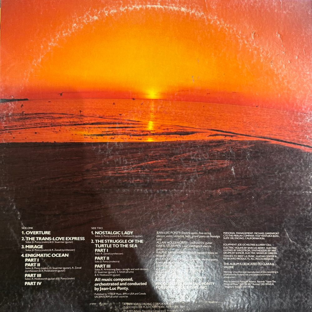 Виниловая пластинка Jean-Luc Ponty ‎– Enigmatic Ocean LP