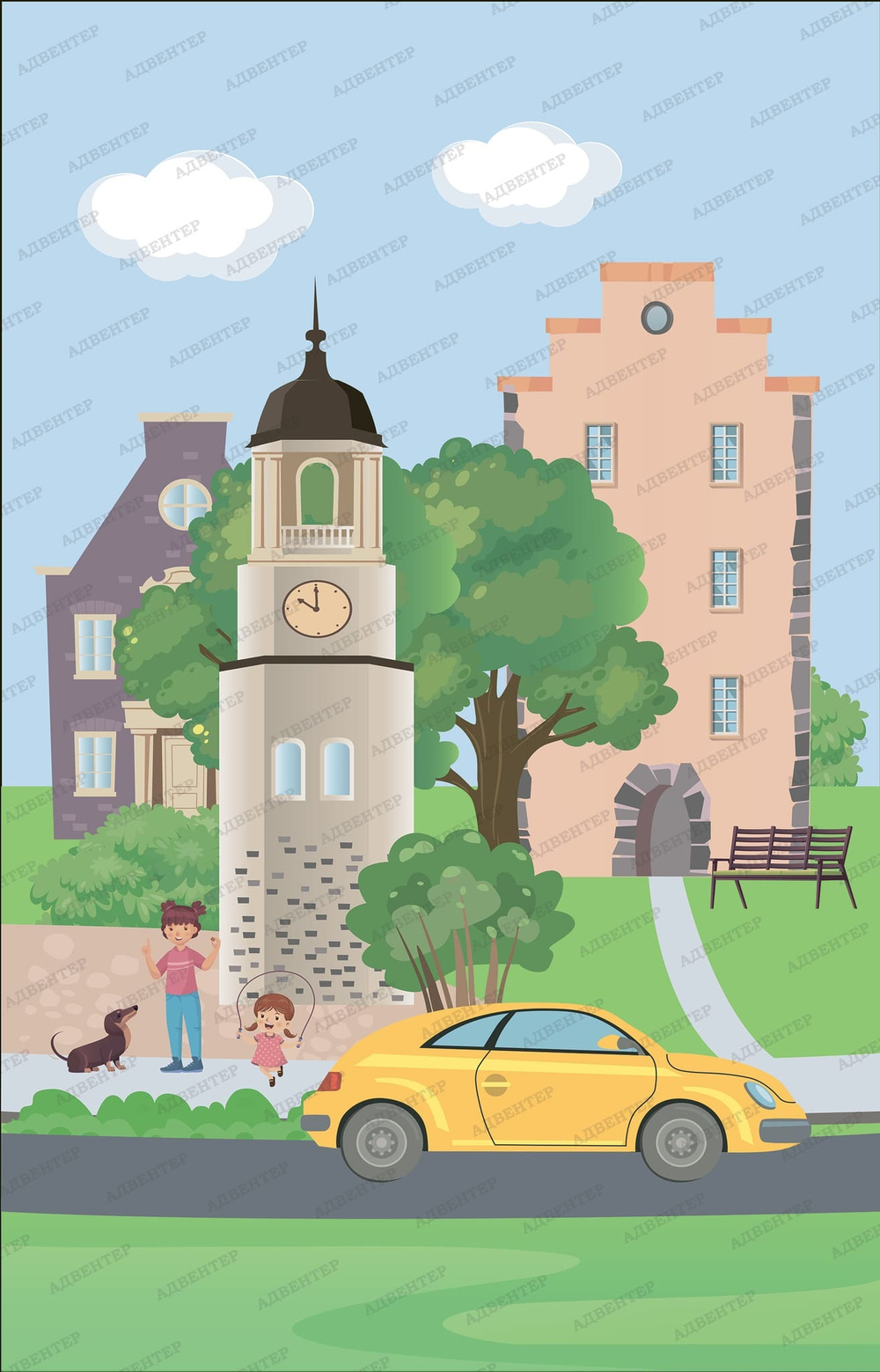 Фотообои Выборг. Часовая башня 118