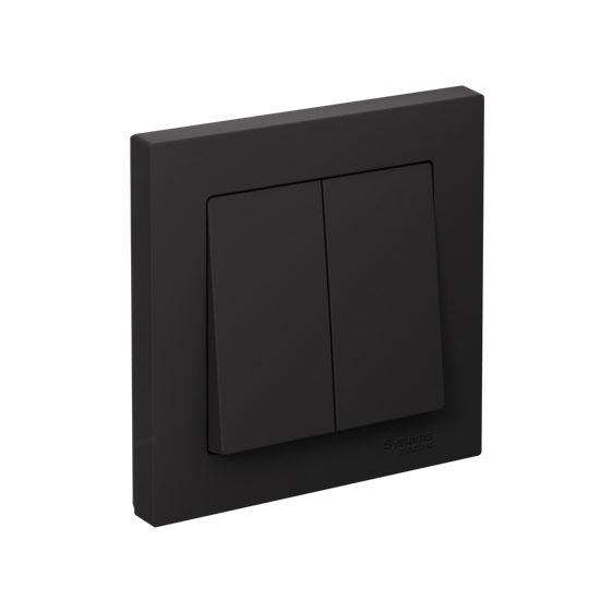 Выключатель 2-кл. СП AtlasDesign 10А IP20 (сх. 5) 10AX в сборе карбон SE ATN001052