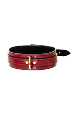 Красный ошейник из лакированного материала (Цвет: красный)
