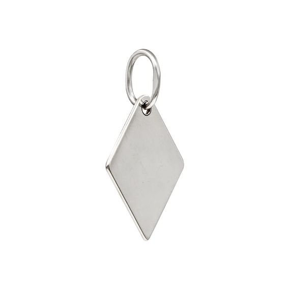 Подвеска Руна Беркана - кулон из серебра 925, вид сзади полубоком