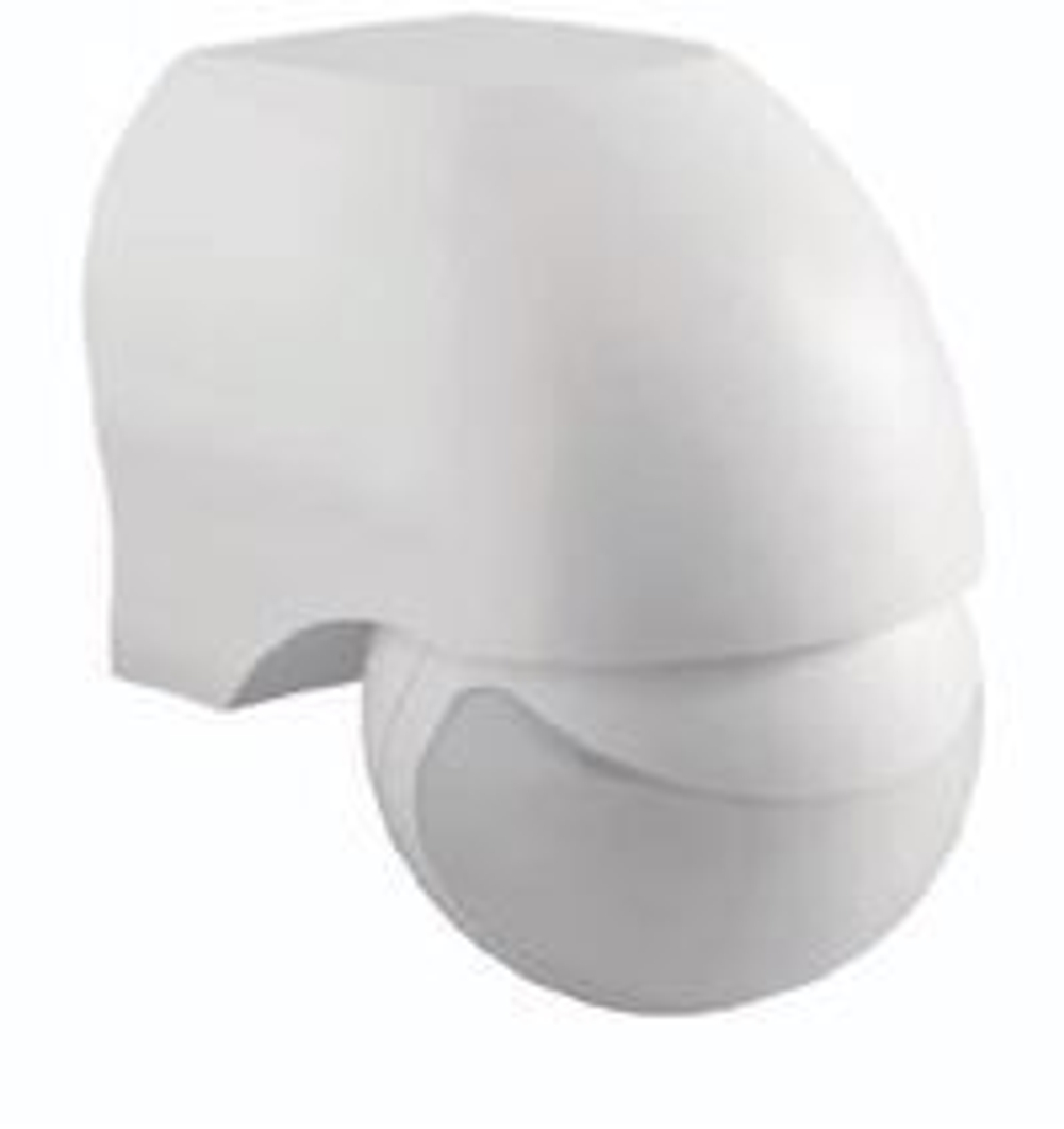Датчик движения CR-11, MAX 1200W, 180град, радиус 2-8м ± 1,8-2,5м, IP44, регулируемый, белый (работает с LED) GTV CR-CR1100-00