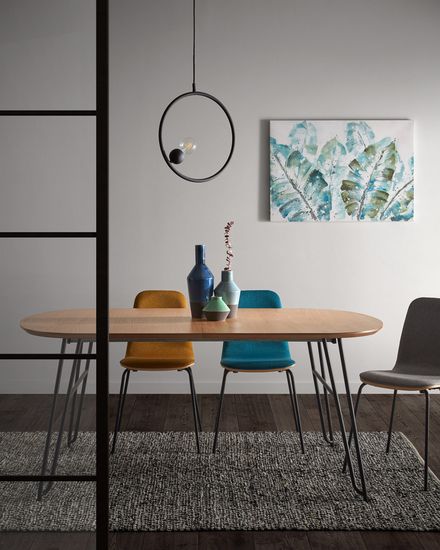 Стол Novaks 170 (320) х100 черный, шпон дерева