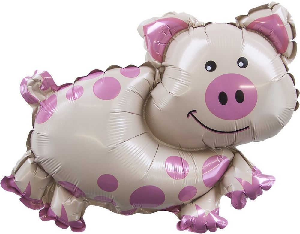 Шар с клапаном (16"/41 см) Мини-фигура, Поросенок