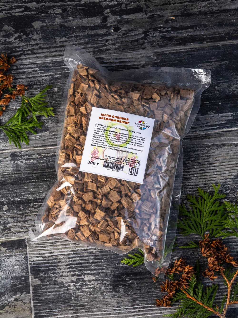 Щепа дубовая средней обжарки (Кавказ), 300 г