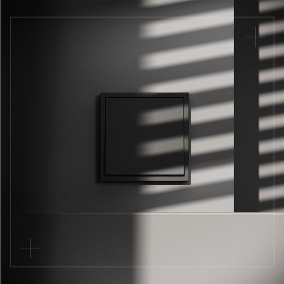 Перекрестный переключатель встраиваемый Voltum S70 одноклавишный 10А, (черный матовый) VLS010508