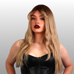 Парик искусственный, с чёлкой, имитация кожи, 60 см, 240 гр, цвет омбре русый/блонд