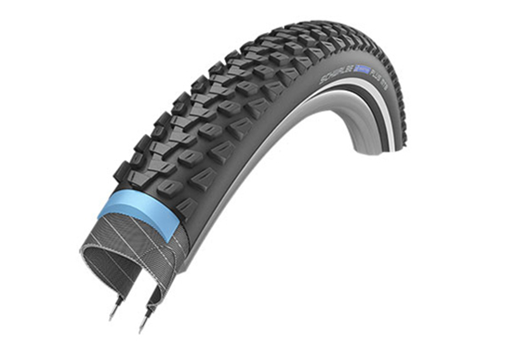 Покрышка. 27.5x2.10/650B (54-584) 05-11101024 MARATHON PLUS MTB Perf, SmartGuard СУПЕР АНТИПРОК, TwinSkin B/B+RT(светоотр) HS468 DC 67EPI 36B SCHWALBE