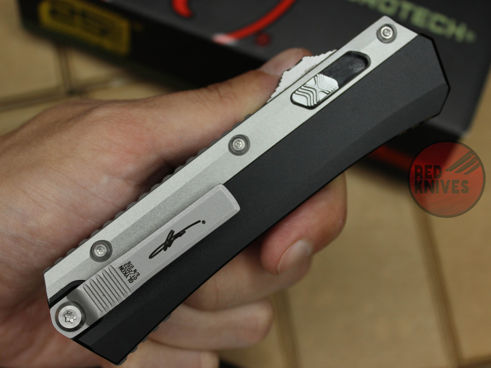 Нож Microtech 184-10 GLYKON Tanto T/E - серые вставки, клинок сатин танто