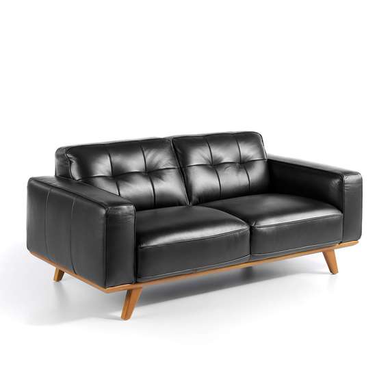 Двухместный диван Angel Cerda 5606-2P, черная кожа