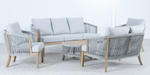 Комплект плетеной лаунж-мебели на 7 персон Tagliamento Veneto, светлый тик, серый