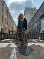 Длинная шерстяная юбка с орнаментом