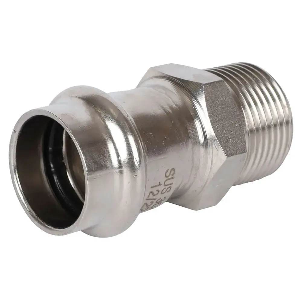 ROMMER Переходник с НР 22x3/4" из нержавеющей стали прессовой