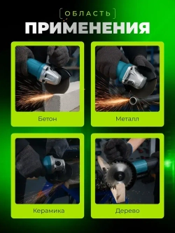 Болгарка электрическая, УШМ 125 с регулировкой оборотов