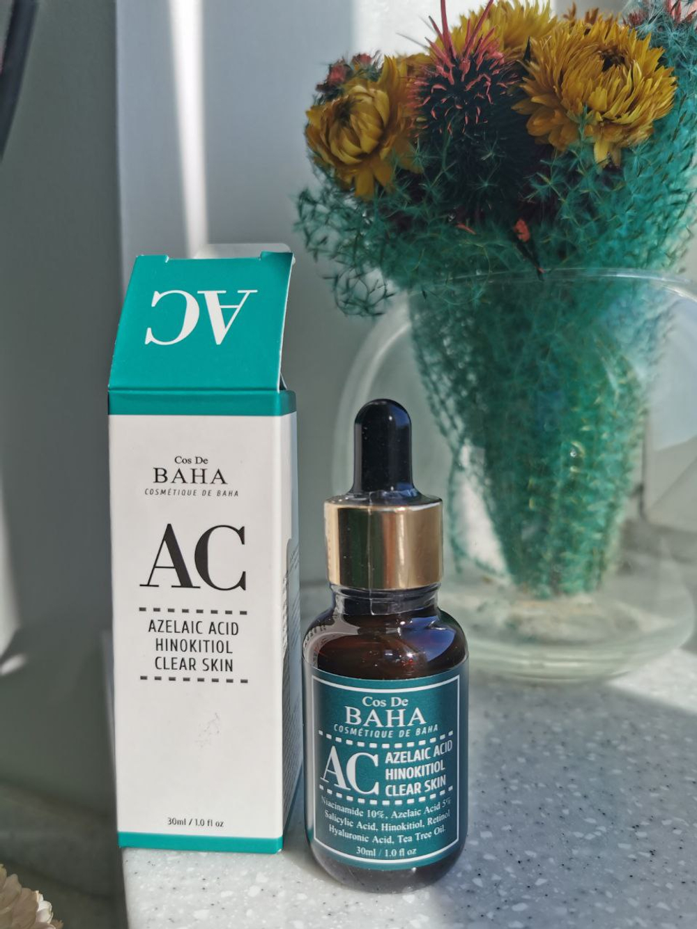 Интенсивная сыворотка против акне Cos De Baha Azelaic Acid Hinokitiol Clear Skin,30 мл