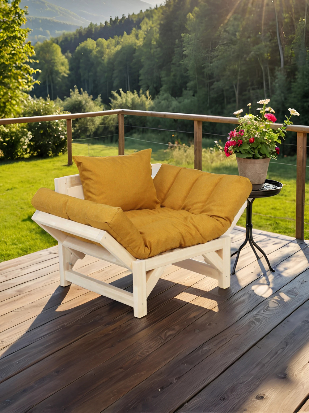 Кресло Мебелик Бинго ткань savana plus yellow, каркас лак