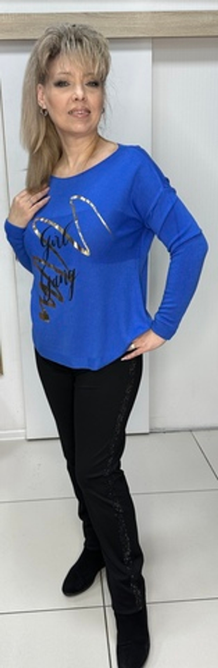 Черные брюки-лосины на резинке со стразовыми лампасами