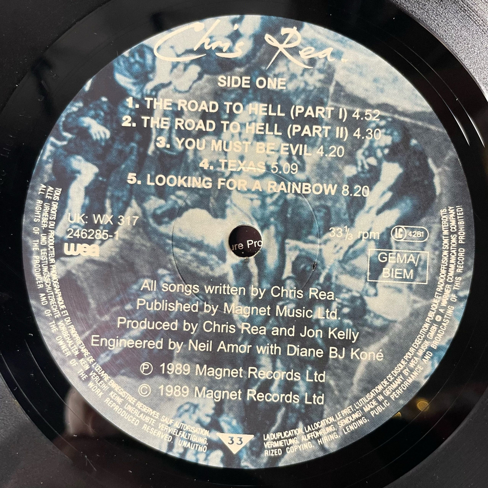 Винтажная виниловая пластинка LP Chris Rea Крис Ри The Road To Hell (Германия 1989)