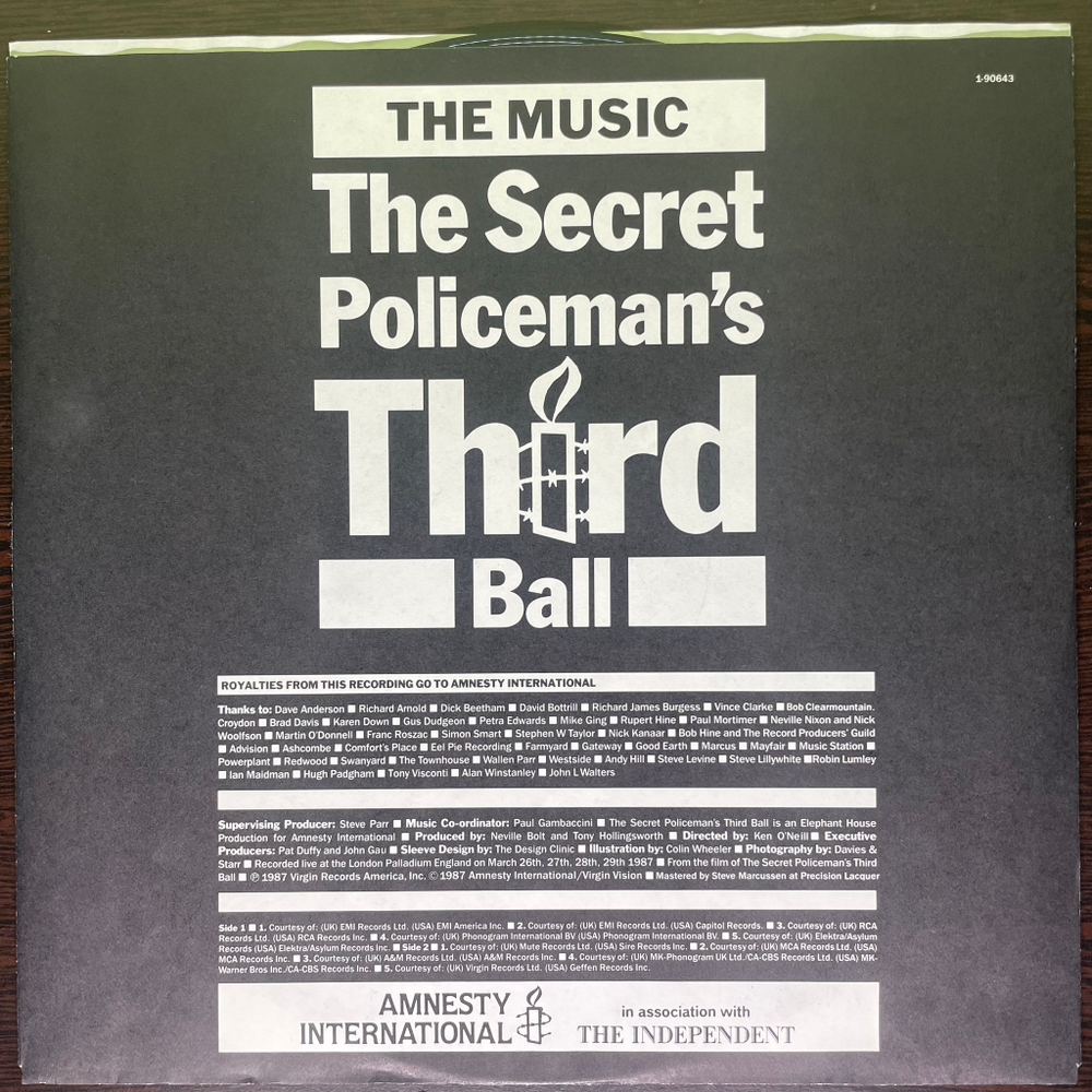 Сборник The Secret Policeman's Third Ball (The Music) США 1987г.