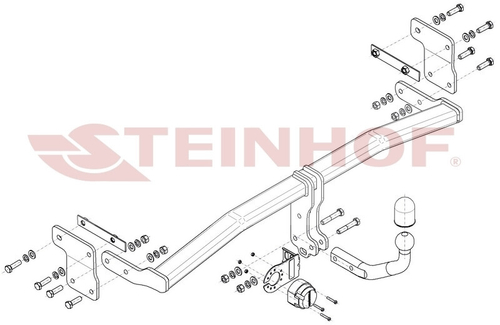 Фаркоп на Kia Ceed хетчбек 5 дверей 2018- без подрезки бампера (паспорт и сертификат в комплекте)(без электрики) Steinhof.K-079