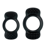 Набор из 2 эрекционных колец 3,7х6,2см и 4,5х7см с щеточками для наружной стимуляции Baile Ring BI-210171