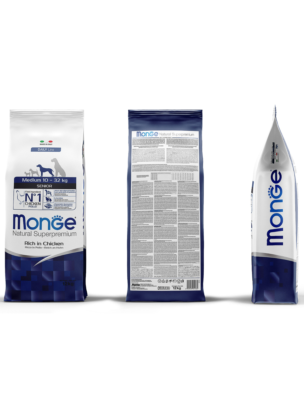 Сухой корм Monge Dog Daily Line Medium для пожилых собак средних пород, из курицы 12 кг