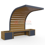 Навес Дуга с лавкой и цветочницами