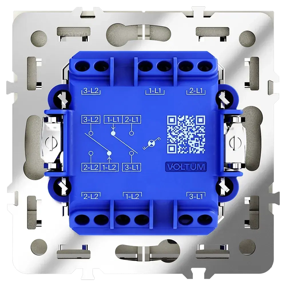 Проходной переключатель встраиваемый VOLTUM S70 двухклавишный с подсветкой 10А, (шелк)