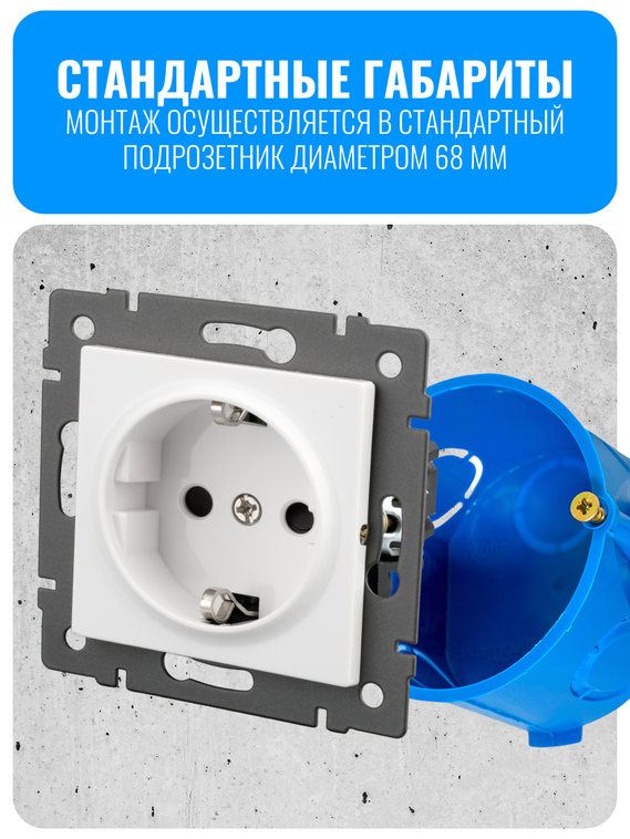 Розетка с заземлением Smart Aura серия ELIT без рамки